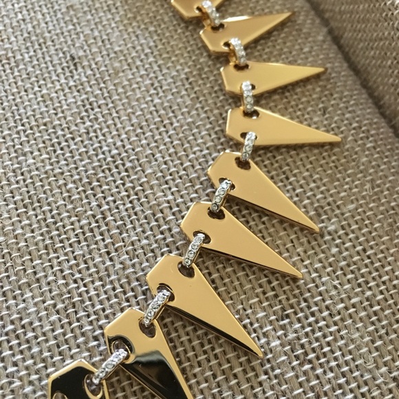 NWT $350 Rachel Zoe Kate Collar Necklace 14k Gold-plated w Crystal ~ STUNNING! - Picture 3 of 13